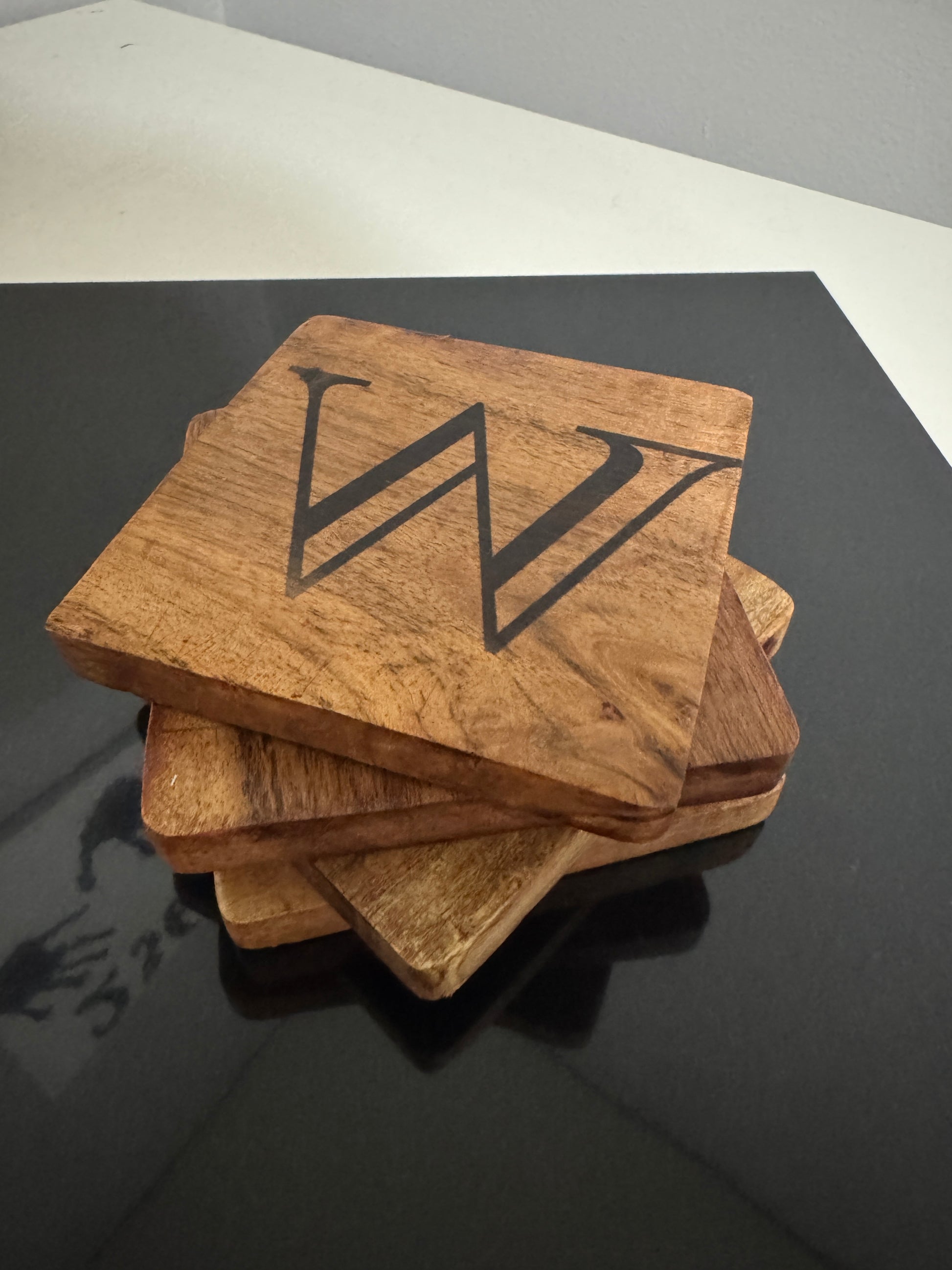 Monogram Wood Coasters